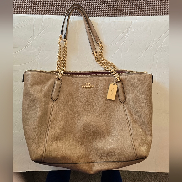 Coach Ava Chain Tote Taupe - Picture 8 of 9